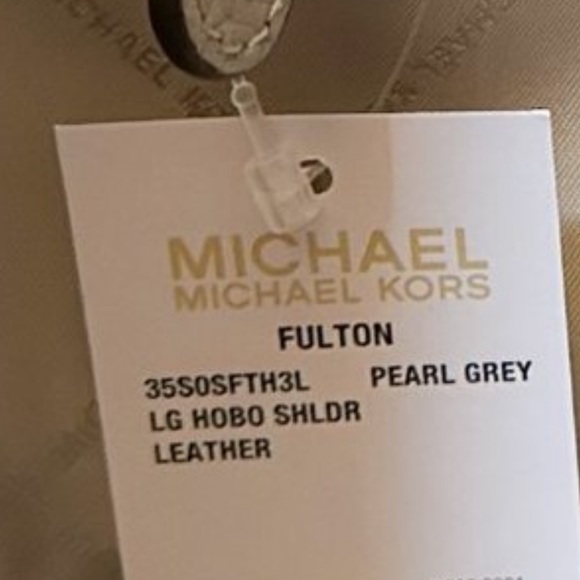 Michael Kors Fulton Large Pearl Grey Leather Hobo Bag - Picture 14 of 16